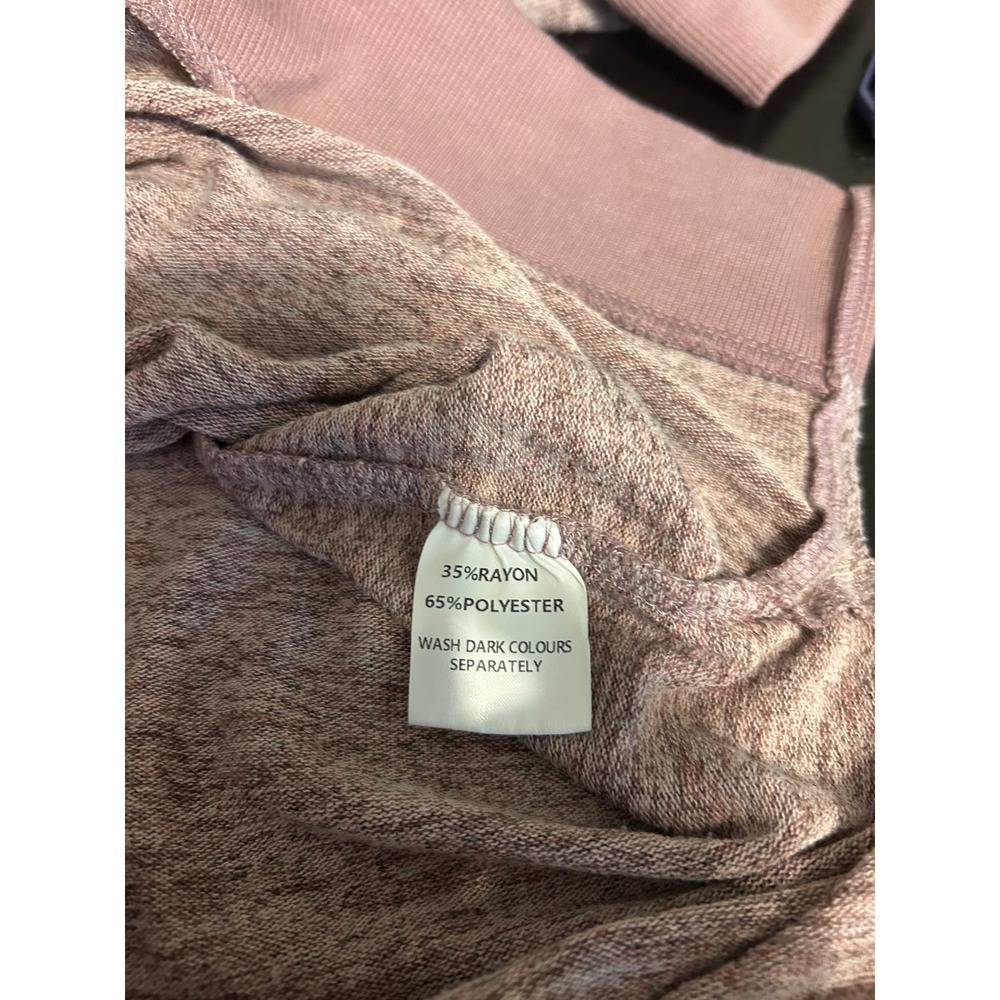 Dusty Rose Marled Knit Cowl Neck Pullover Sweater Women's Large Heathered Pink - Picture 6 of 6